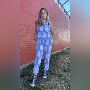 Nooworks classic overalls in Grumpy Cat print - Size M
